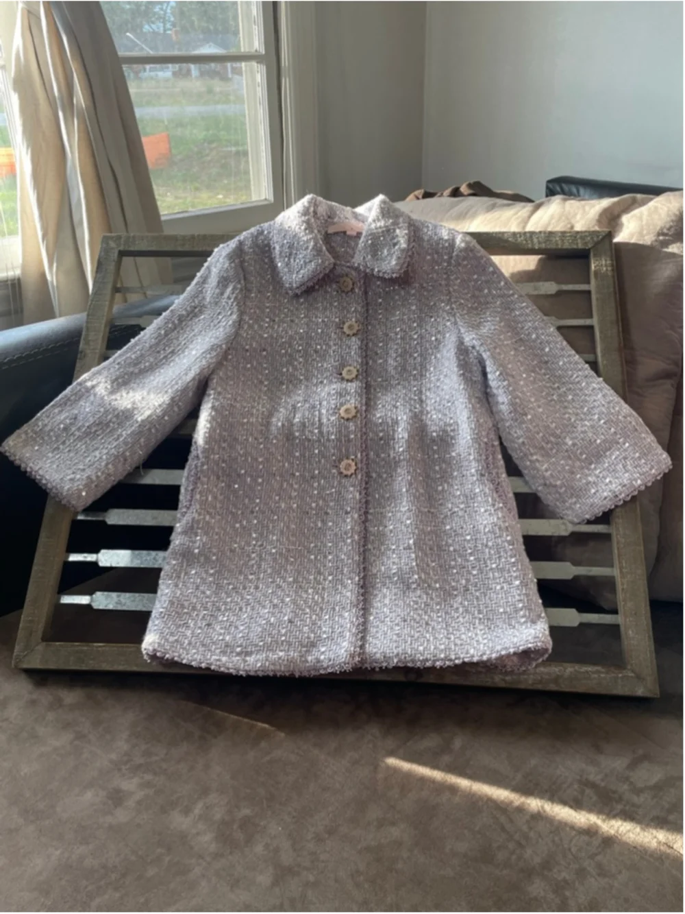 Tutu Du Monde Penelope Coquette Pastel Tweed Jacket Pearl Flower Button Size 4